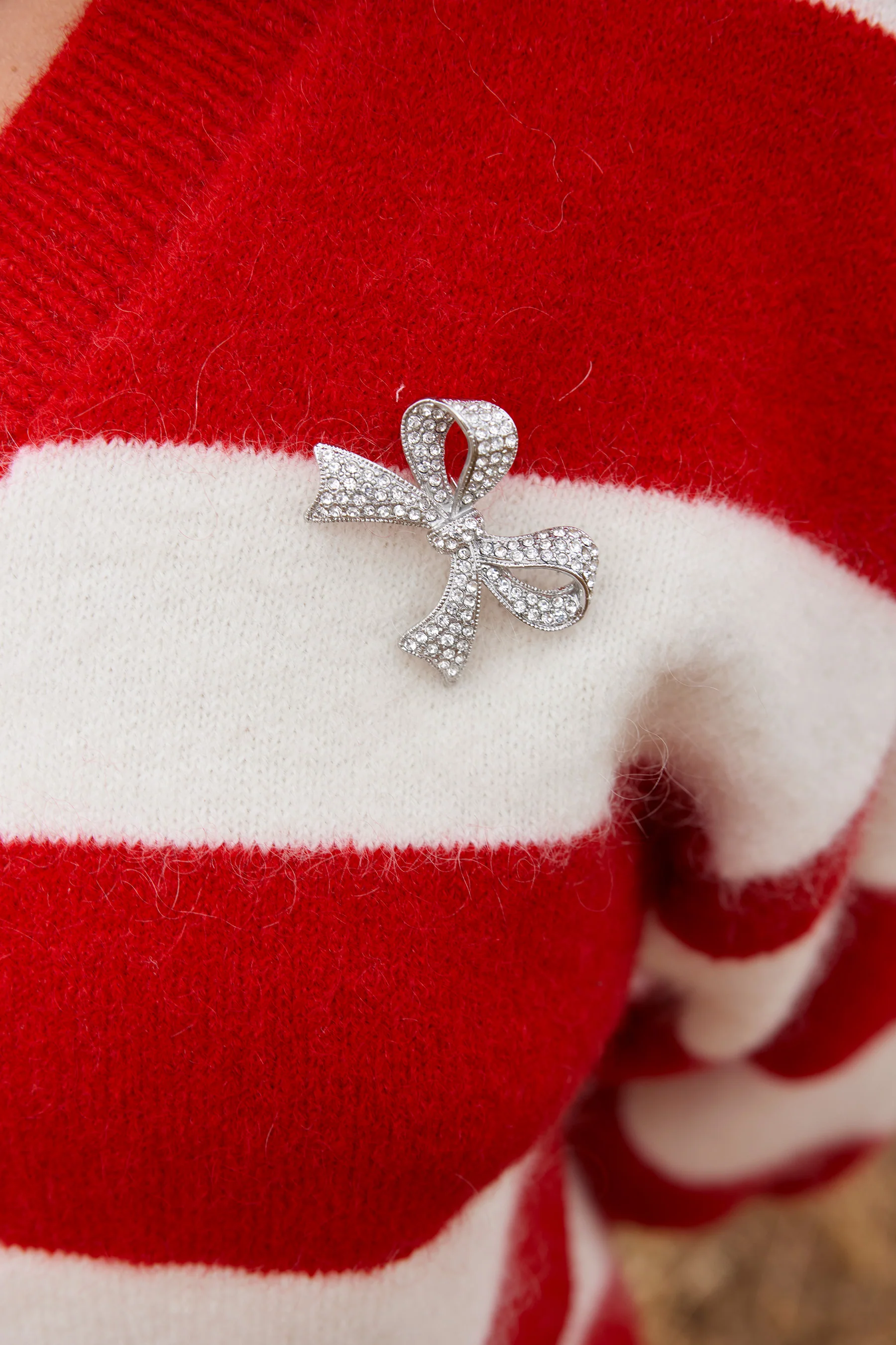 AGNES CARDI IN RUBY ANTIQUE STRIPE - Image 4