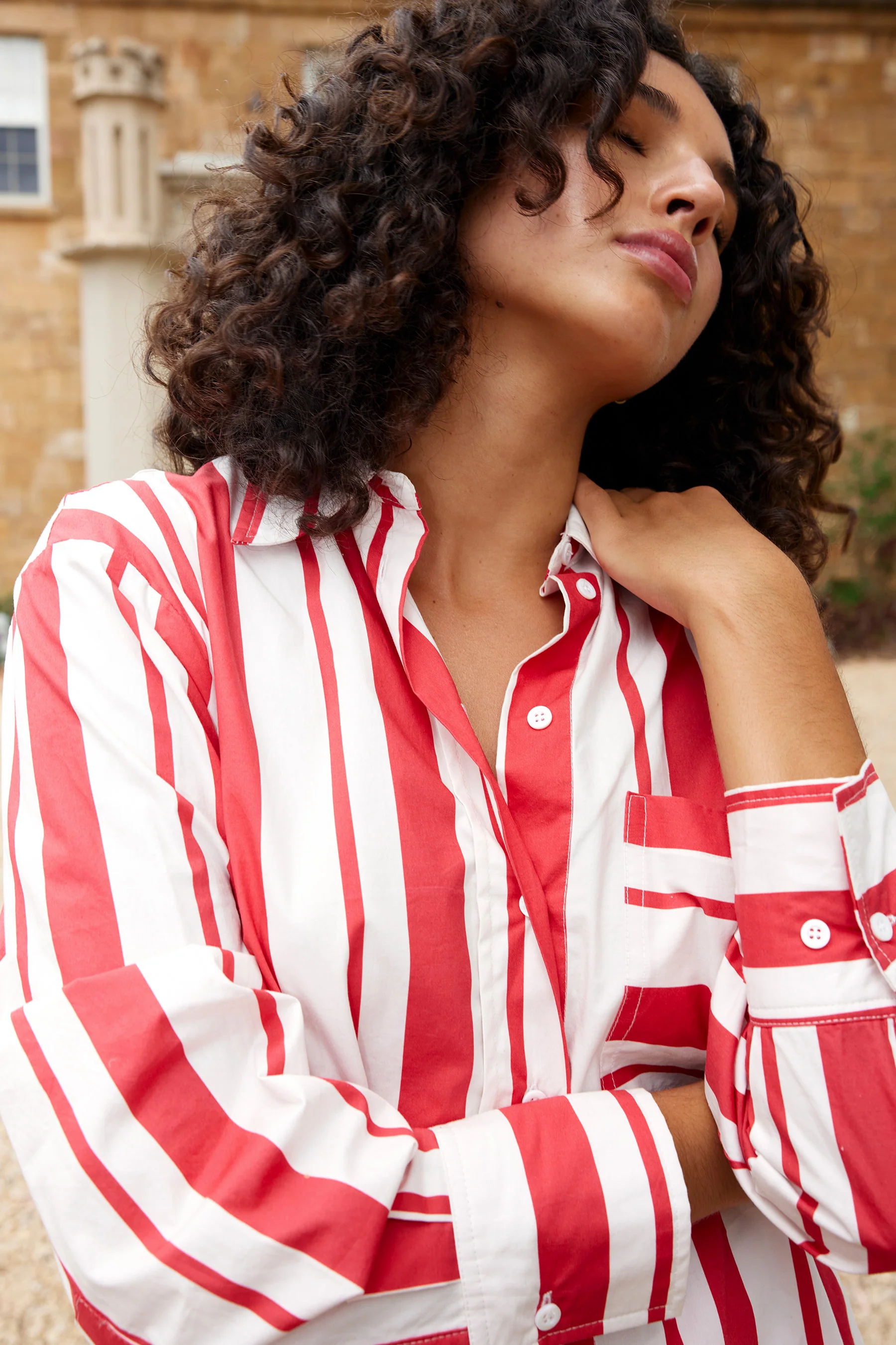 BUDDY SHIRT IN RUBY ANTIQUE STRIPE - Image 3