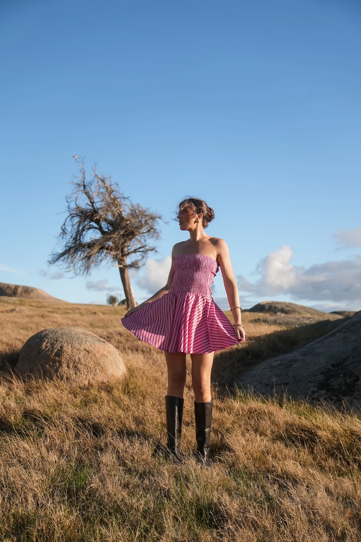 CECE DRESS MAGENTA STRIPE - Image 3