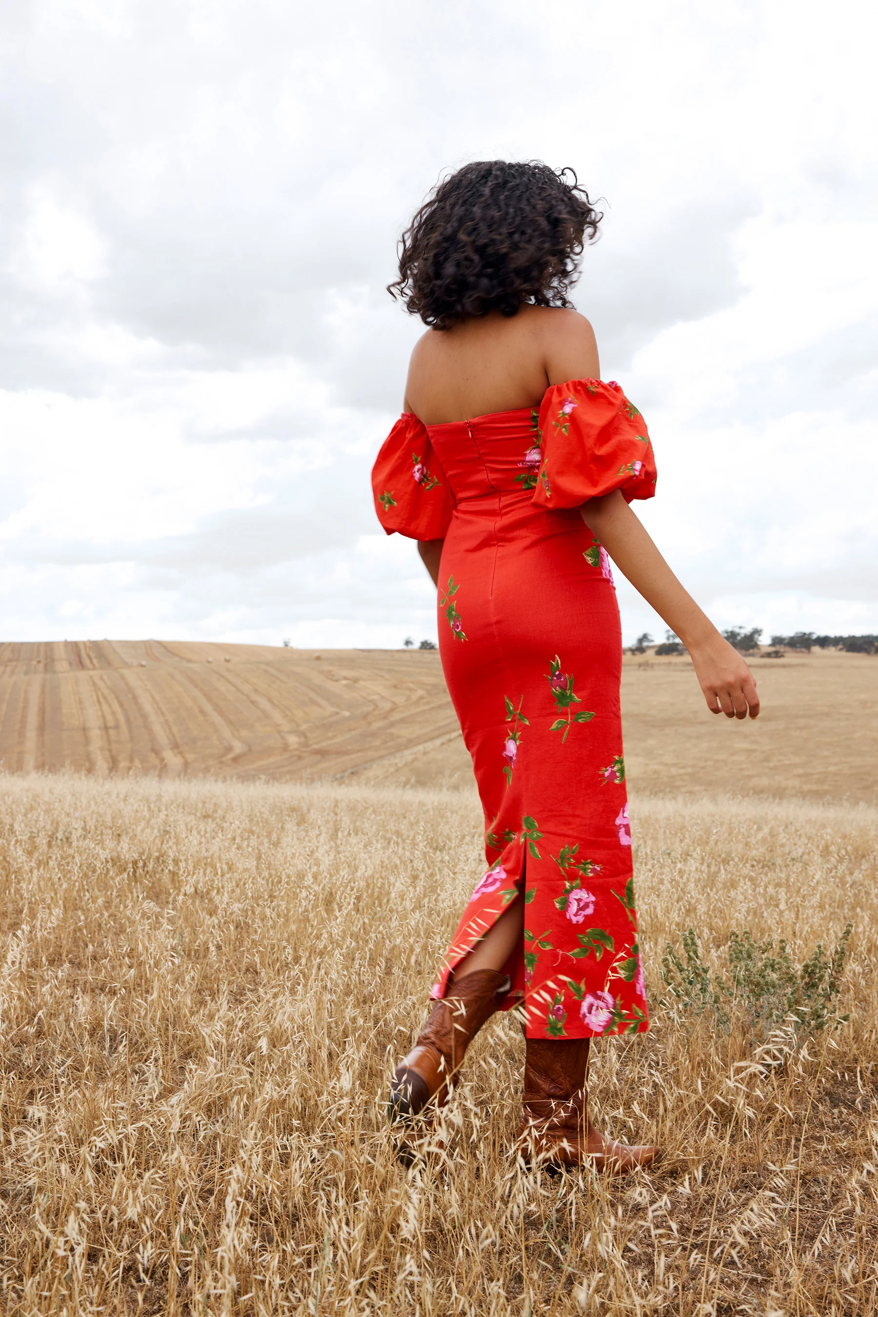 EVIE DRESS IN RUBY ROSE - Image 4