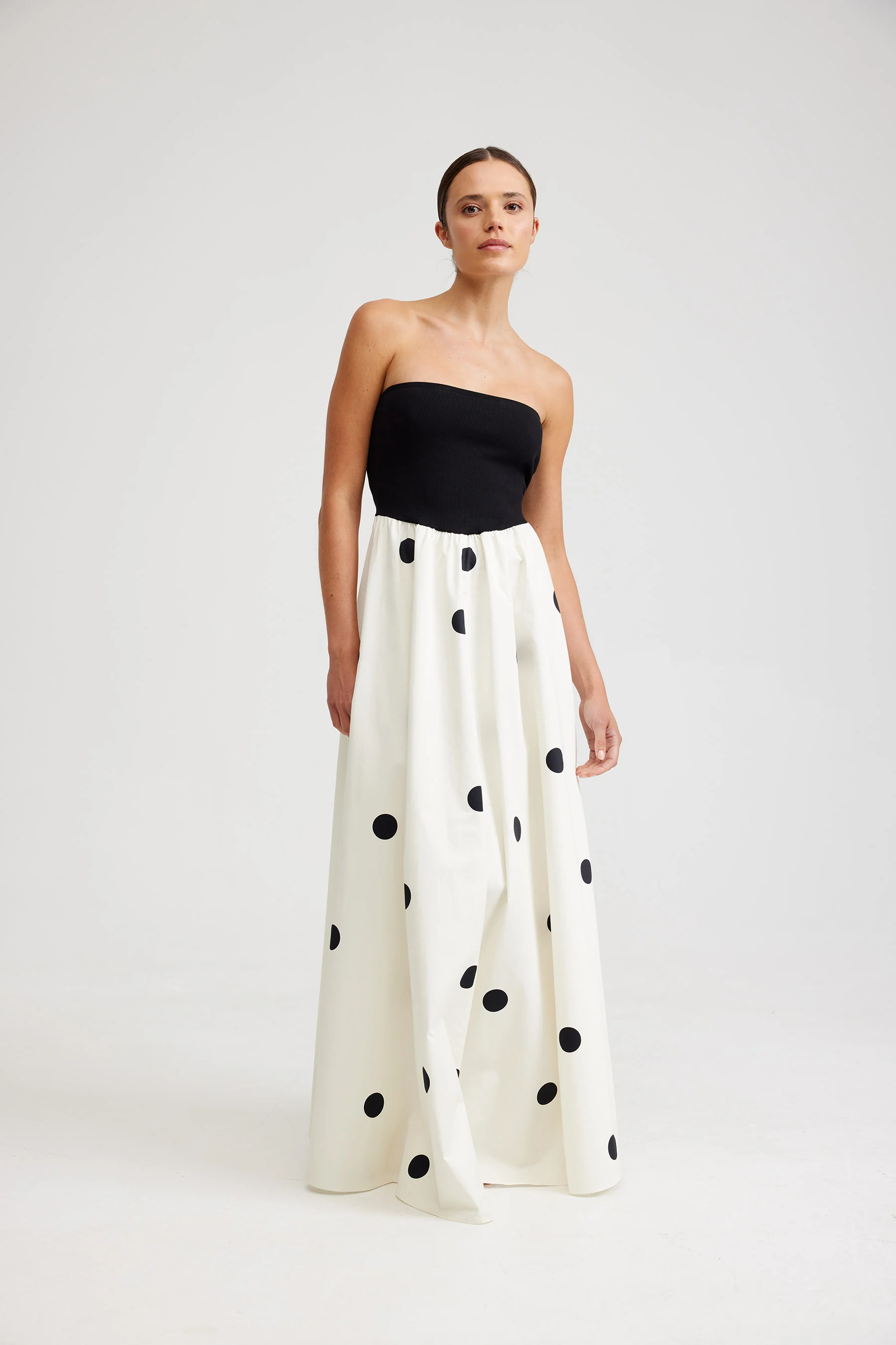 FRANKIE DRESS IN NERO/MILK DOT - Image 3