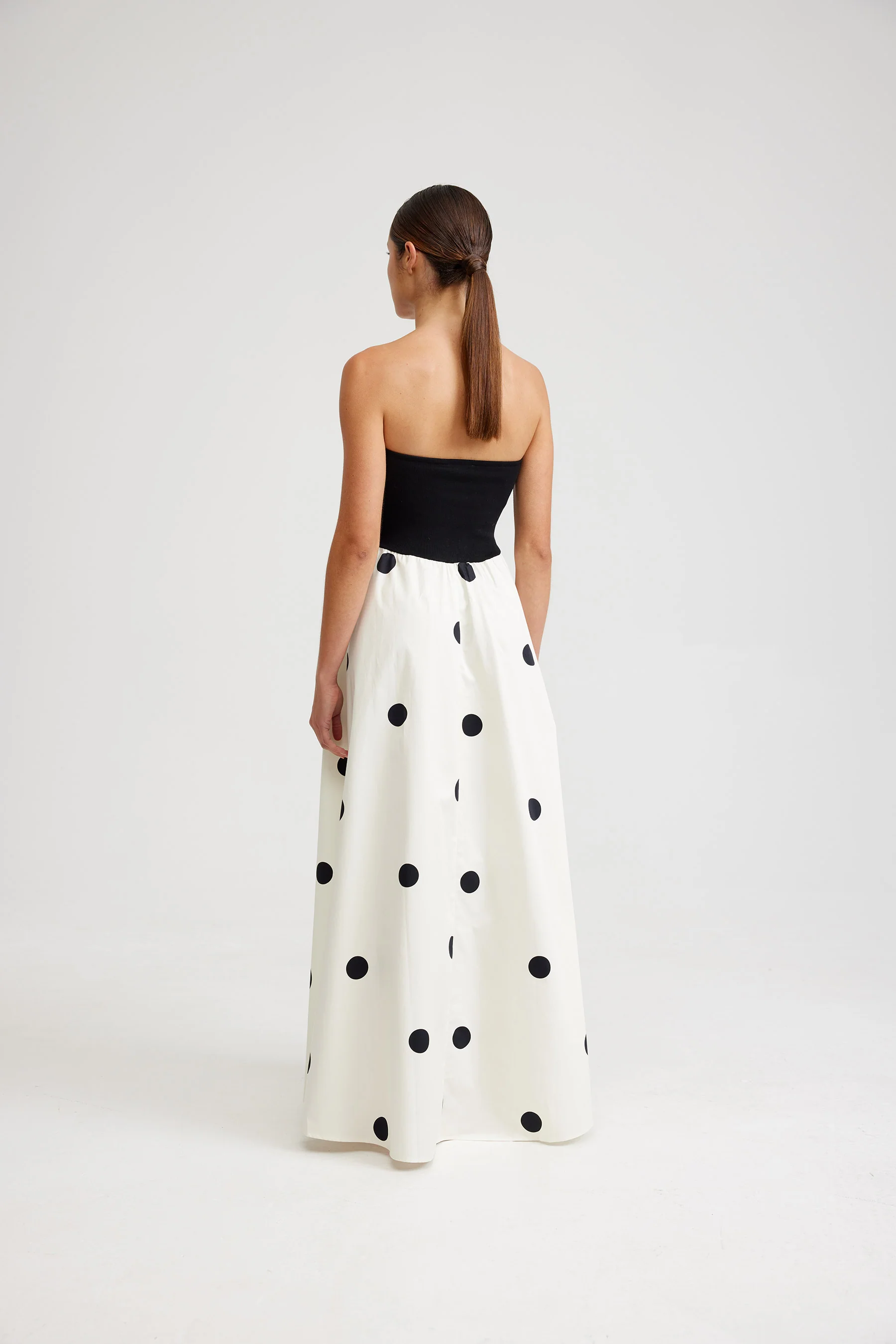FRANKIE DRESS IN NERO/MILK DOT - Image 4