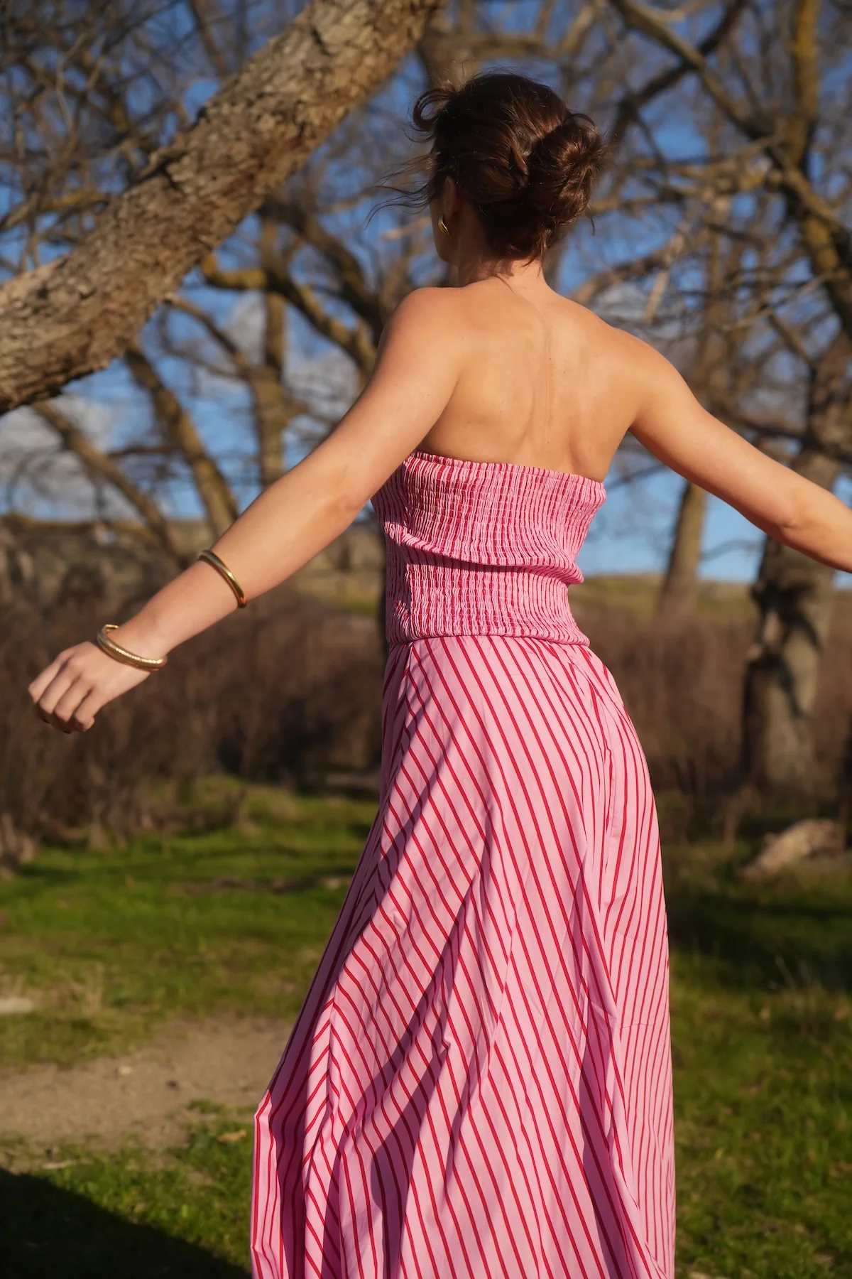 LAYLA DRESS MAGENTA STRIPE - Image 4
