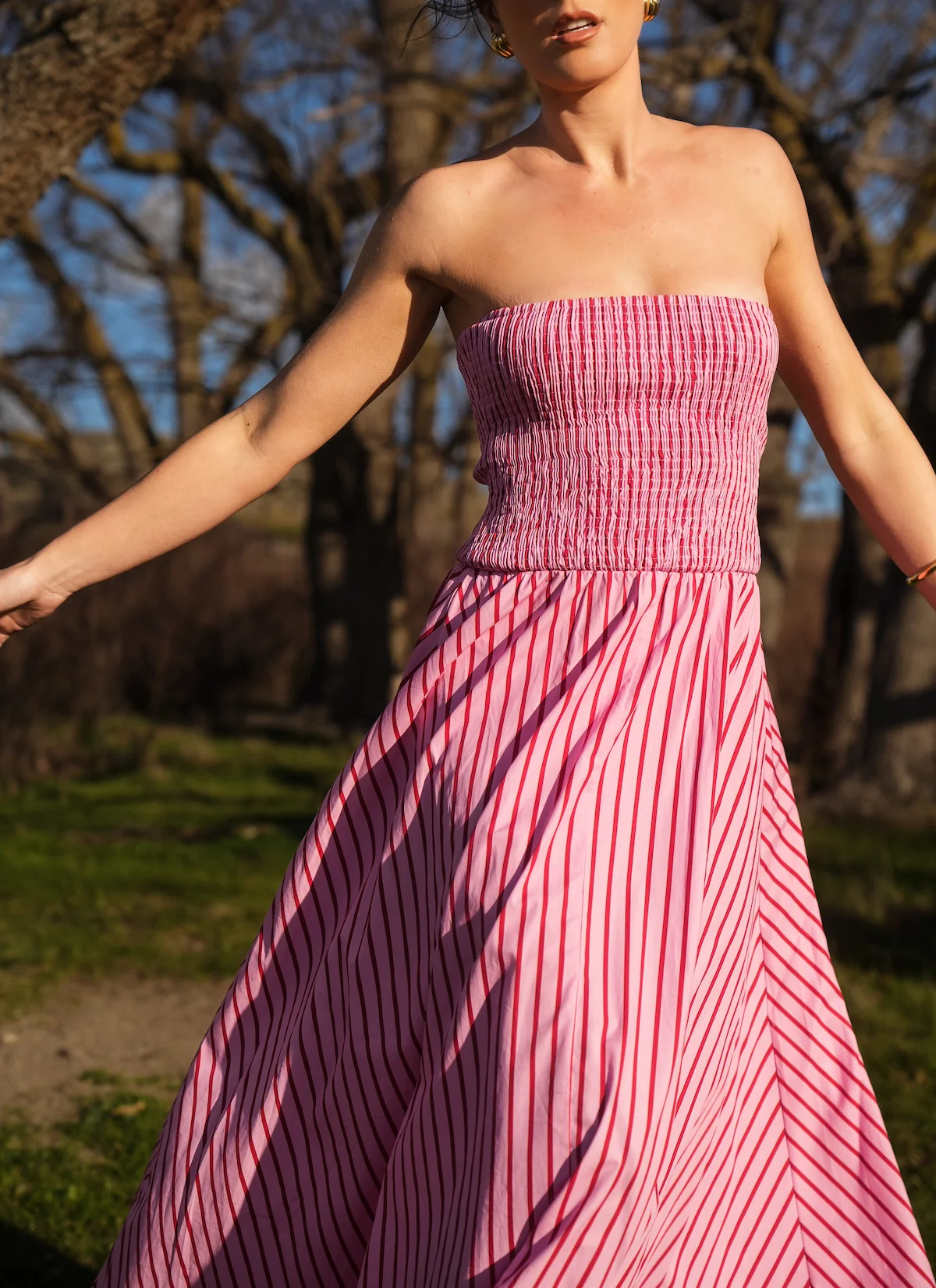 LAYLA DRESS MAGENTA STRIPE - Image 5