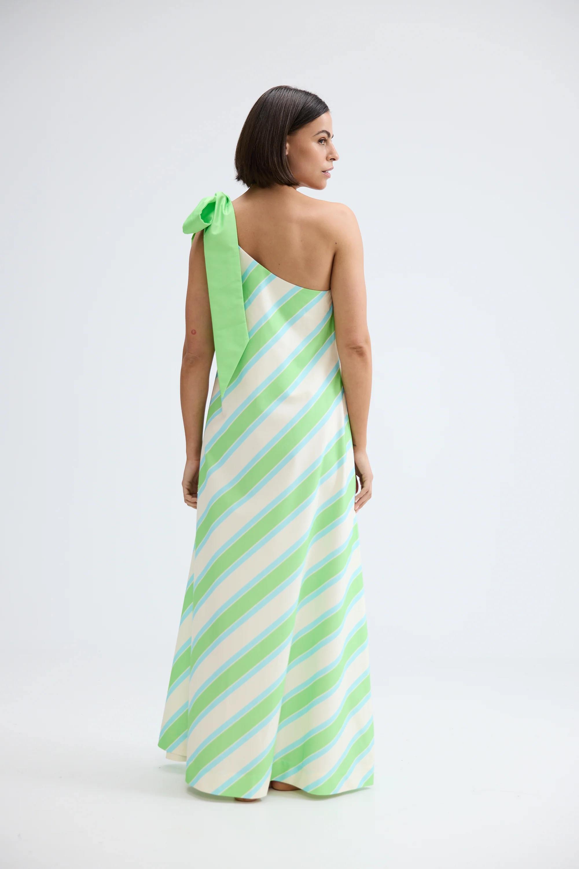 MILA DRESS IN FERN LAPIS STRIPE - Image 4