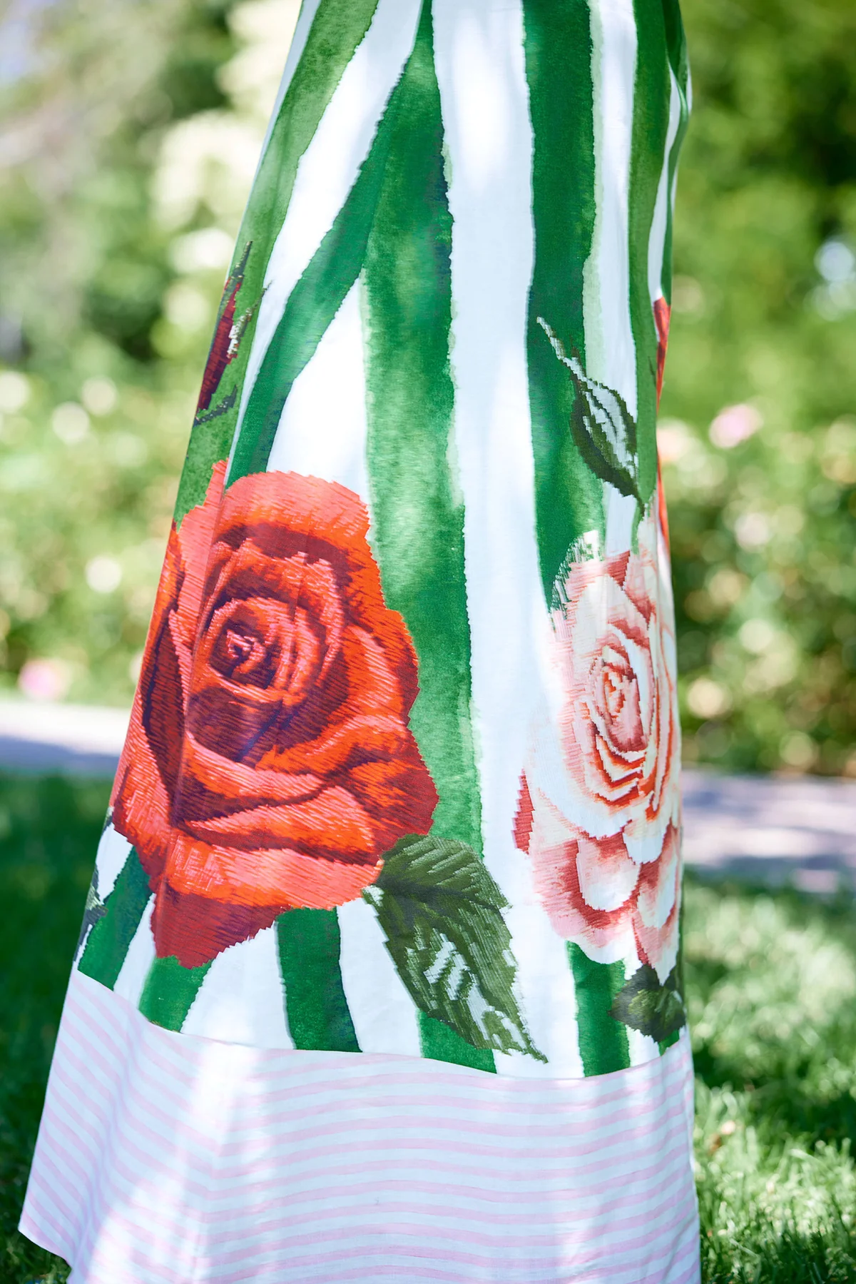 MOLLY DRESS LEAF ROSE STRIPE - Image 3