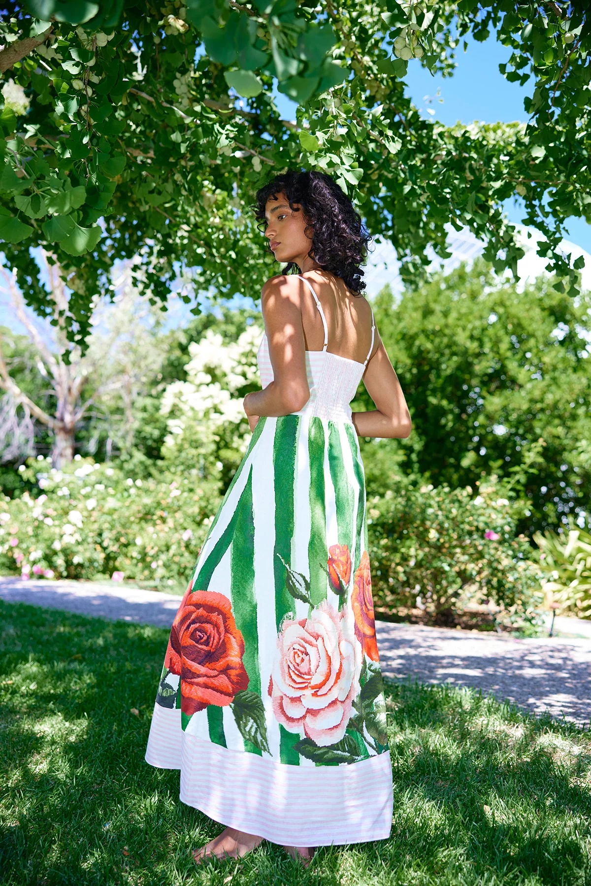 MOLLY DRESS LEAF ROSE STRIPE - Image 4