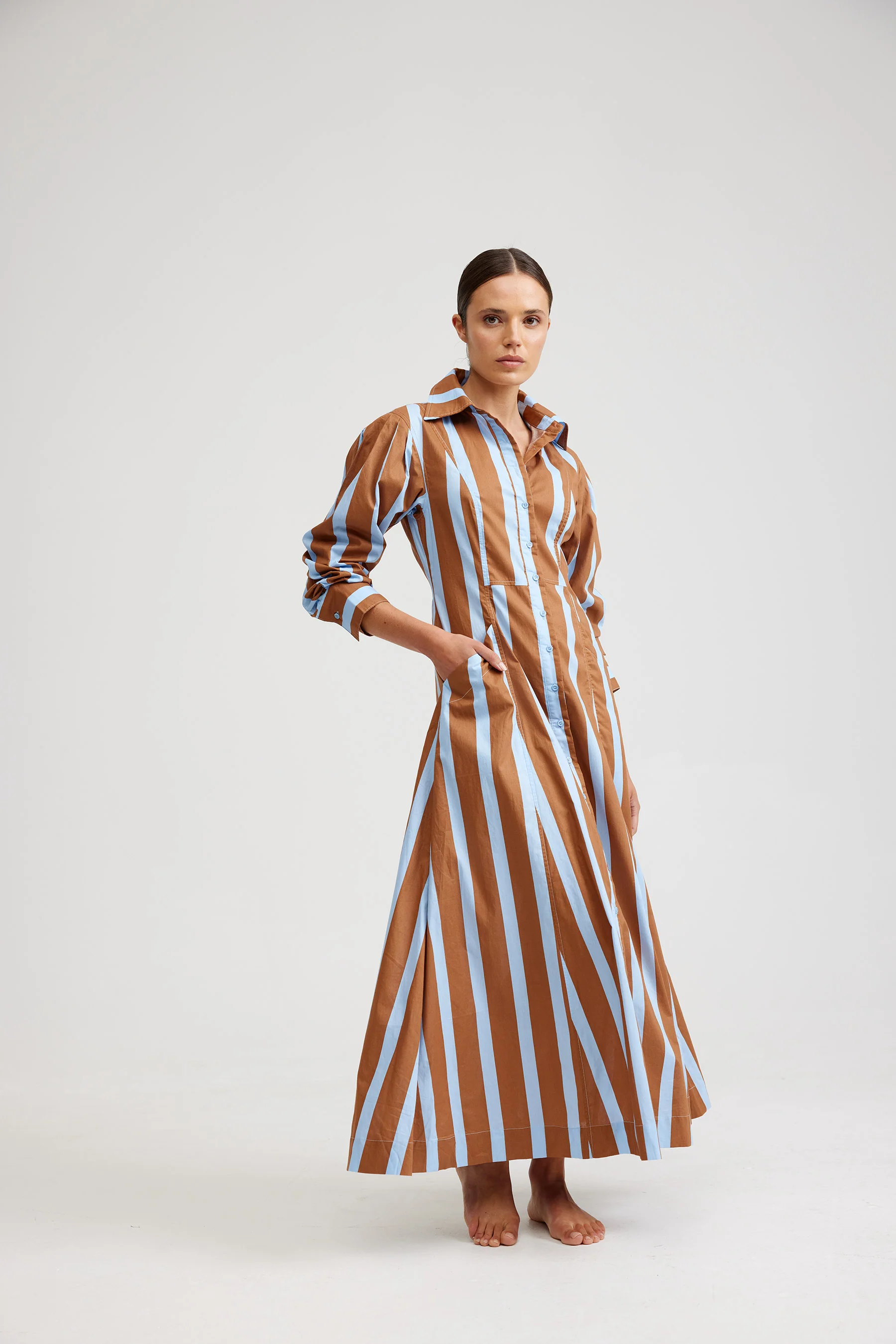 BLAZE DRESS IN CIGAR AZURE STRIPE - Image 4