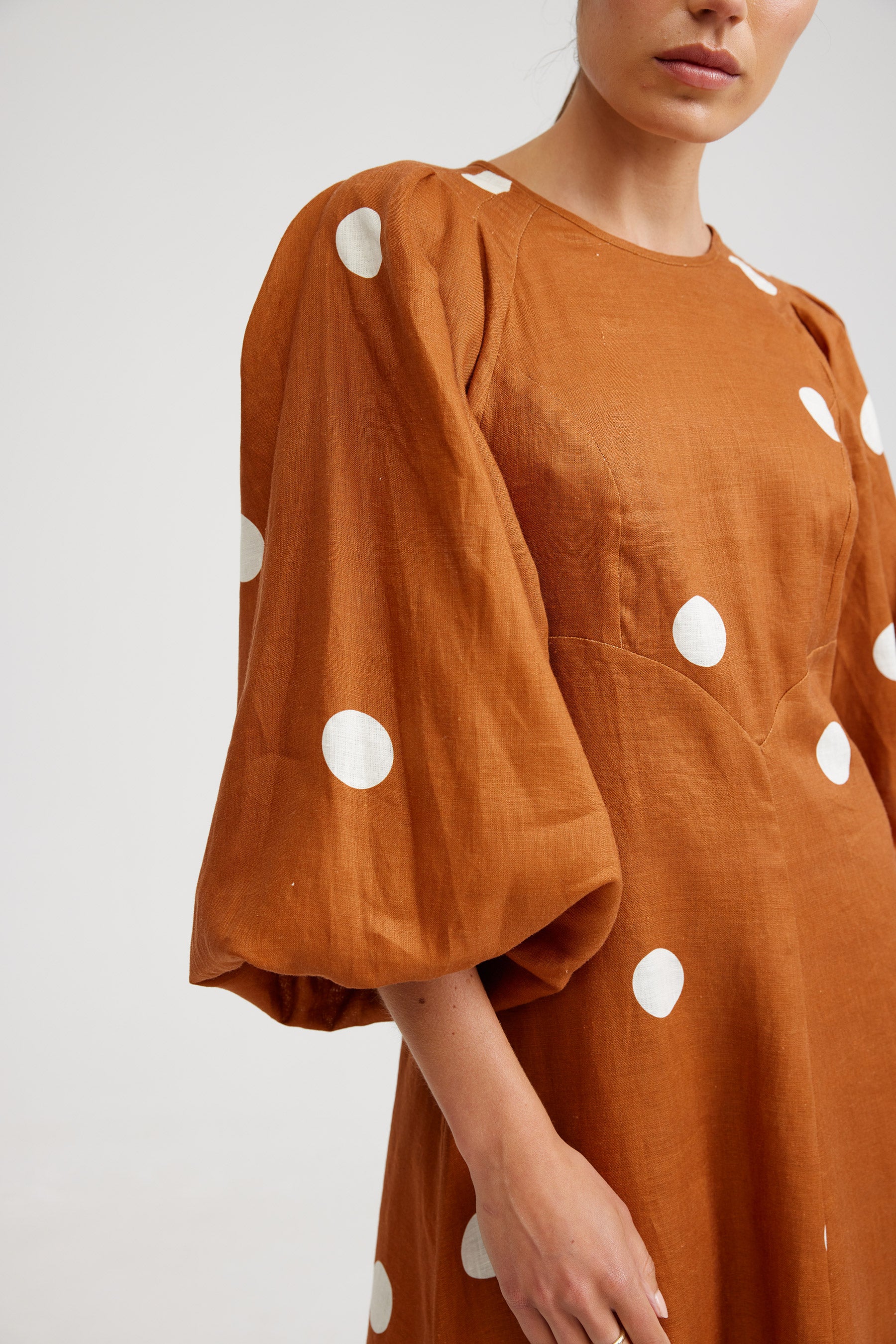 VINCE DRESS IN CIGAR/MILK DOT - Image 3